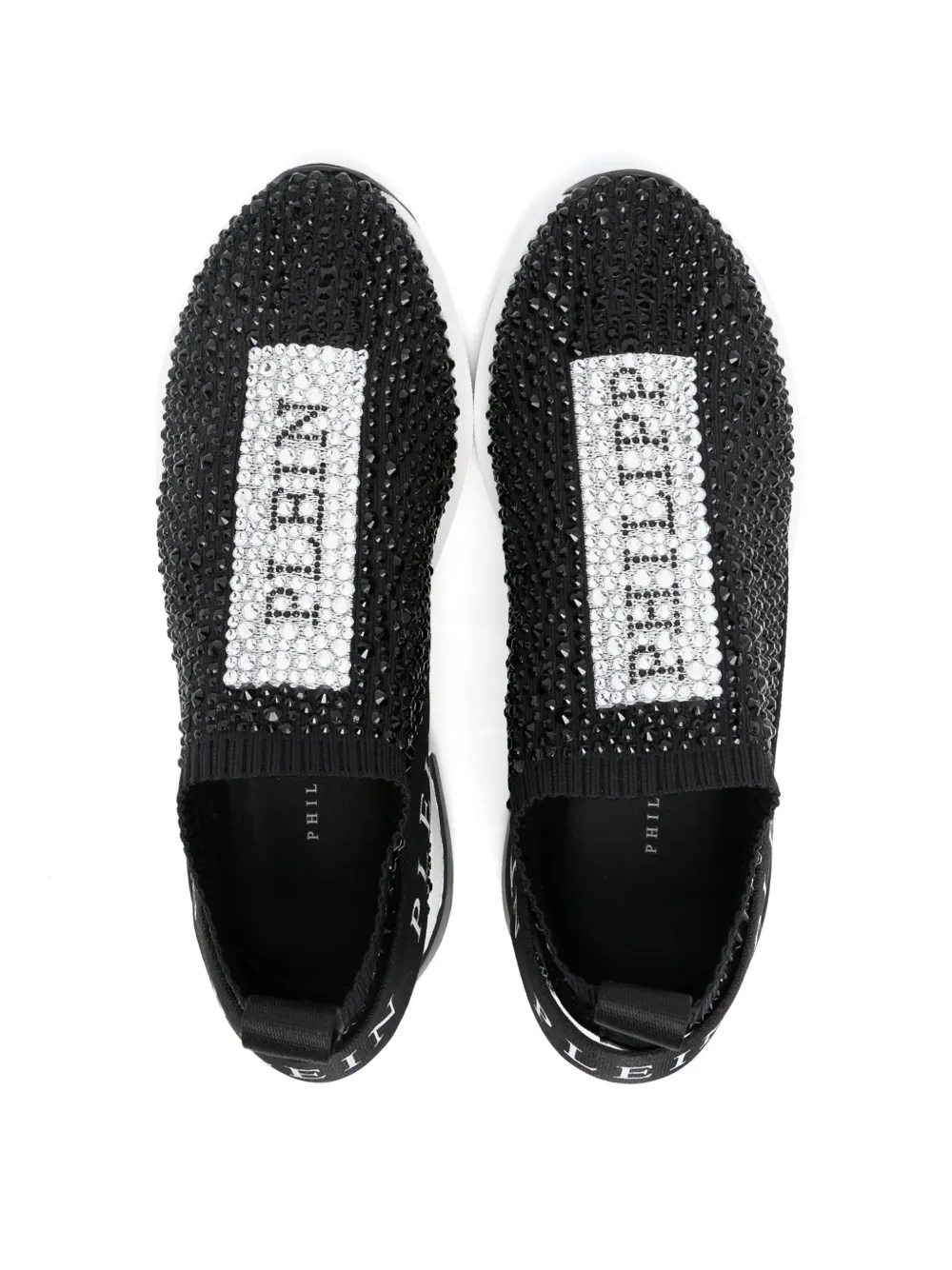 картинка Слипоны с кристаллами Philipp Plein Junior, черный от магазина Одежда+