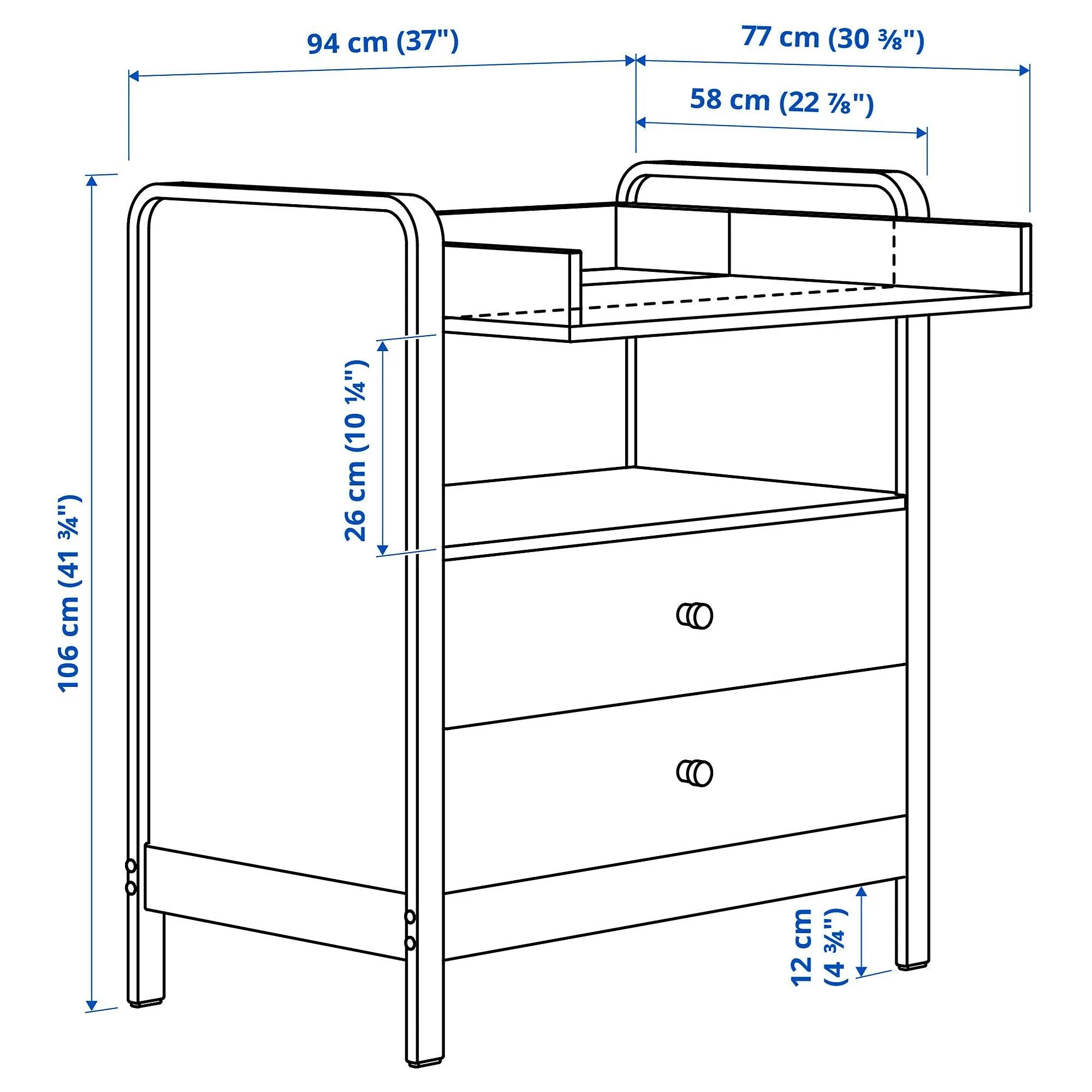 картинка Пеленальный столик, береза/белый ÄLSKVÄRD IKEA от магазина Одежда+