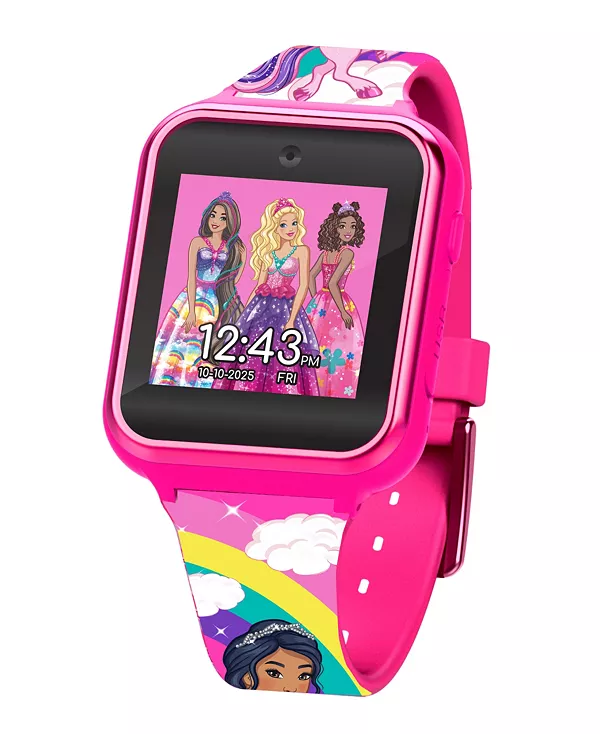 картинка Детские розовые силиконовые смарт-часы Барби 38 мм Mattel, pink от магазина Одежда+