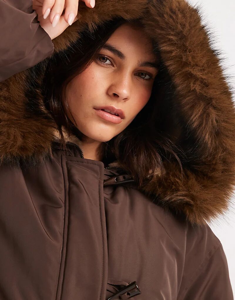 картинка Парка-бомбер ASOS DESIGN с застежкой-молнией коричневого цвета от магазина Одежда+