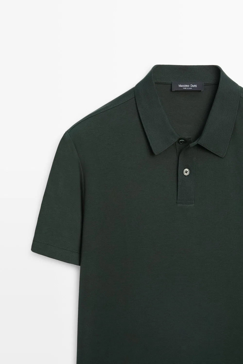 картинка Поло Massimo Dutti 100% Cotton Short Sleeve Shirt, хаки от магазина Одежда+