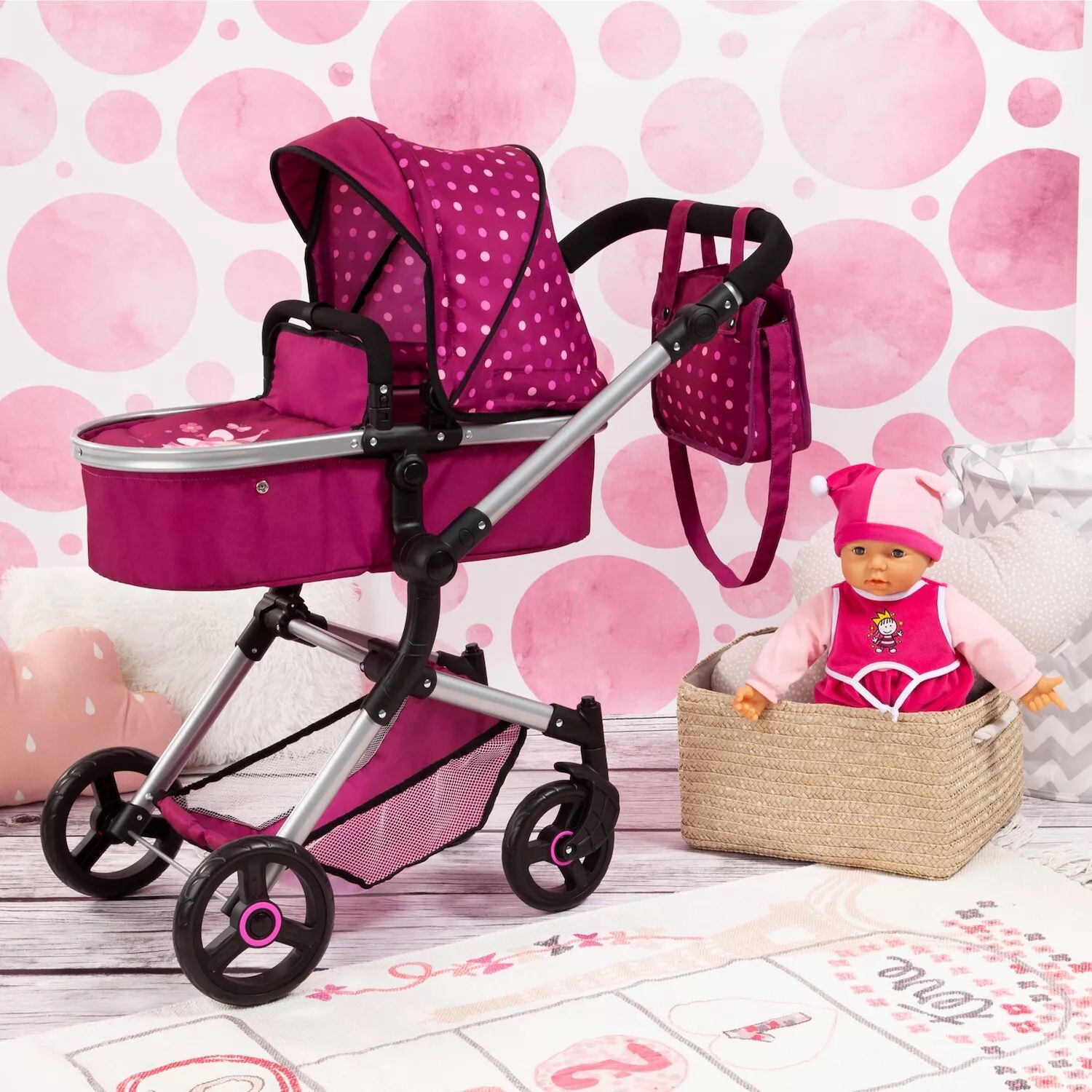 картинка Коляска Bayer City Baby Doll Bayer, красный от магазина Одежда+