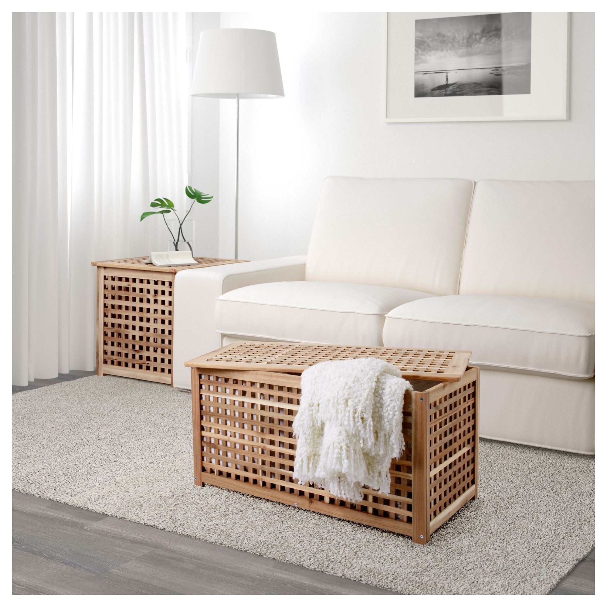 картинка Приставной столик HOL IKEA, 98x50 см, акация от магазина Одежда+