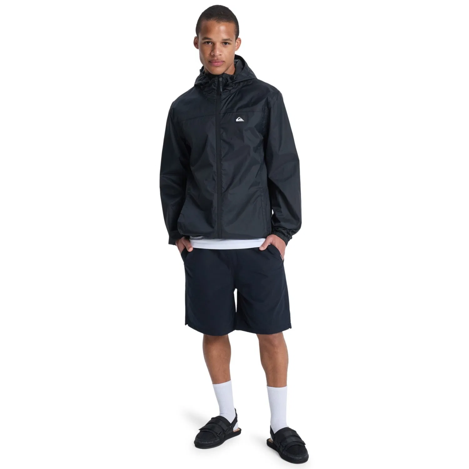 картинка Мужская дождевая куртка с капюшоном Overcast 3K Tape Quiksilver, Black от магазина Одежда+
