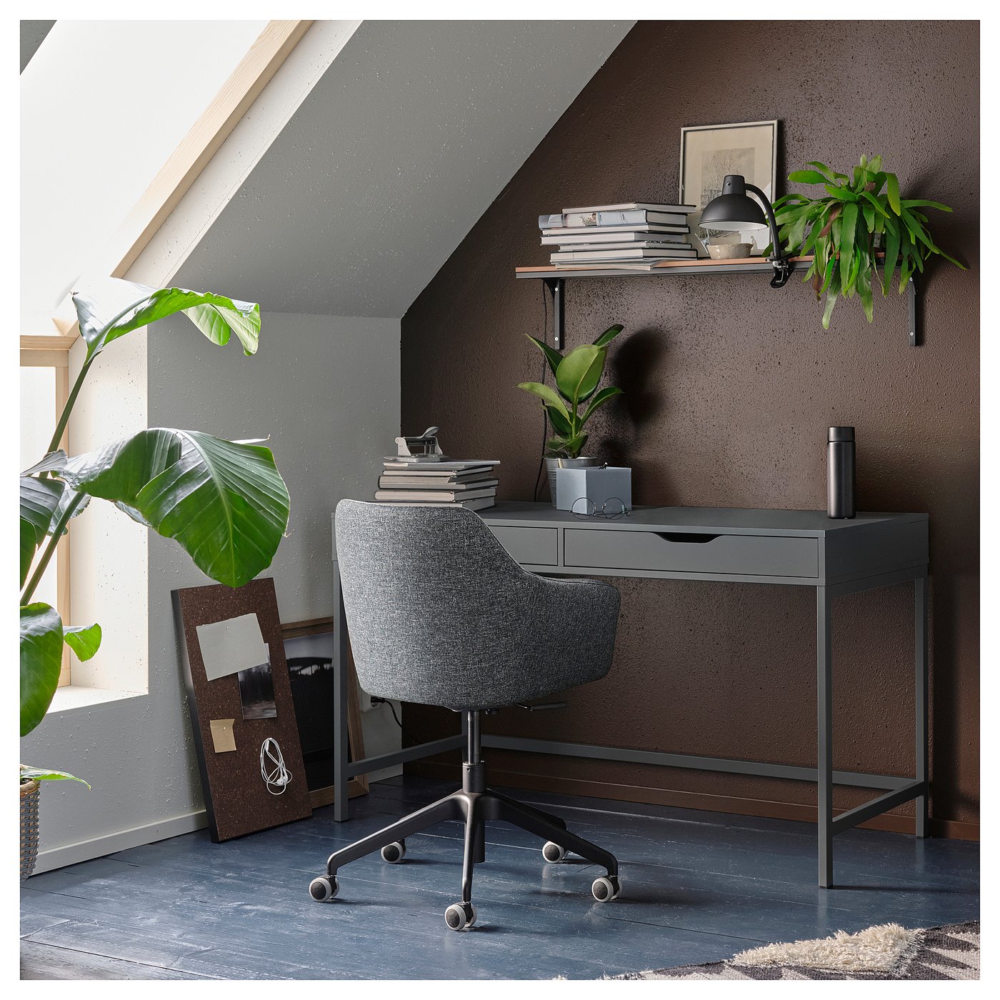 картинка Стол, темно-серый, 100x48 см IKEA Alex от магазина Одежда+