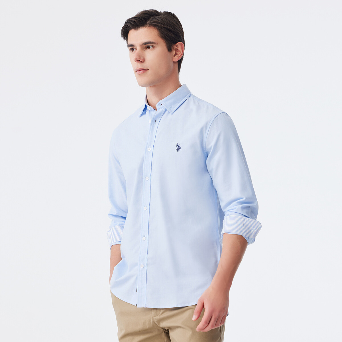картинка Рубашка мужская U.S. Polo Assn., светло-голубая от магазина Одежда+