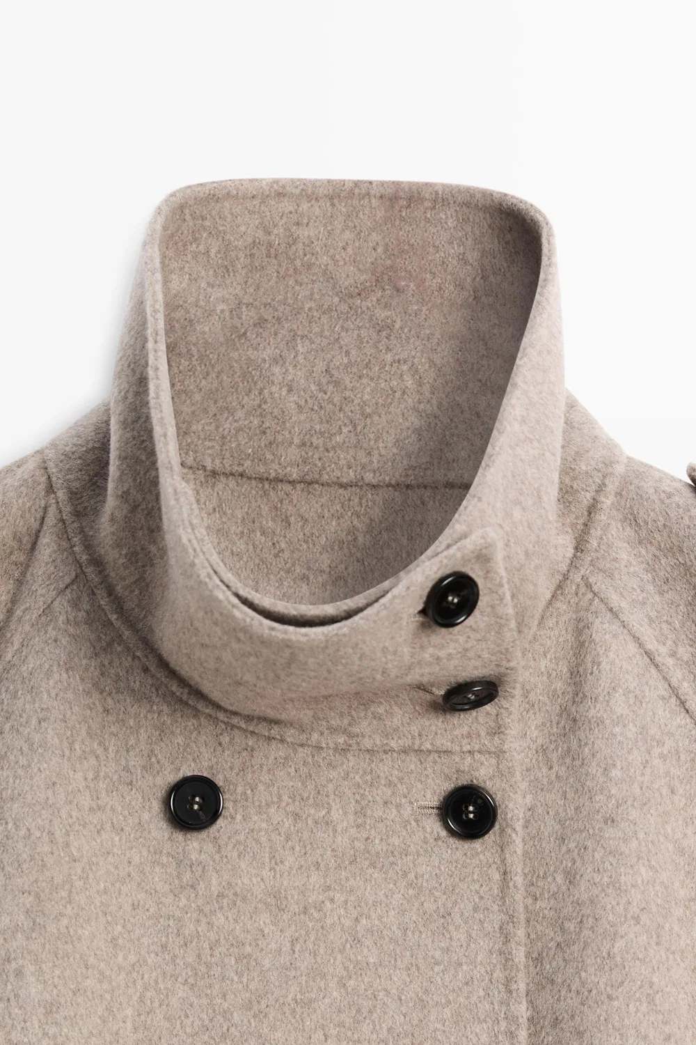 картинка Укороченный тренч Massimo Dutti, с пуговицами, коричневый от магазина Одежда+