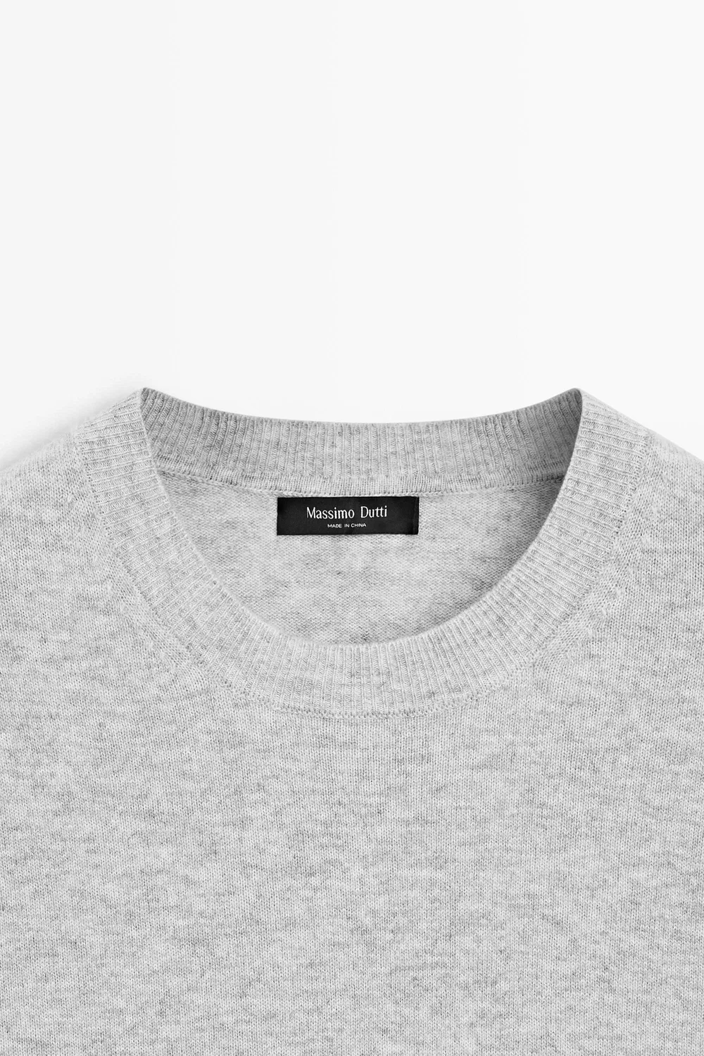 картинка Свитер Massimo Dutti Wool Blend Round Neck Knit, серый меланж от магазина Одежда+