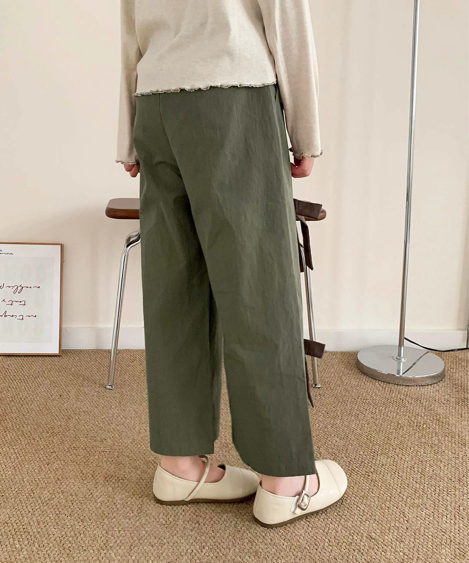 картинка Детские широкие штаны с передней лентой Aimoha Kids, Khaki от магазина Одежда+