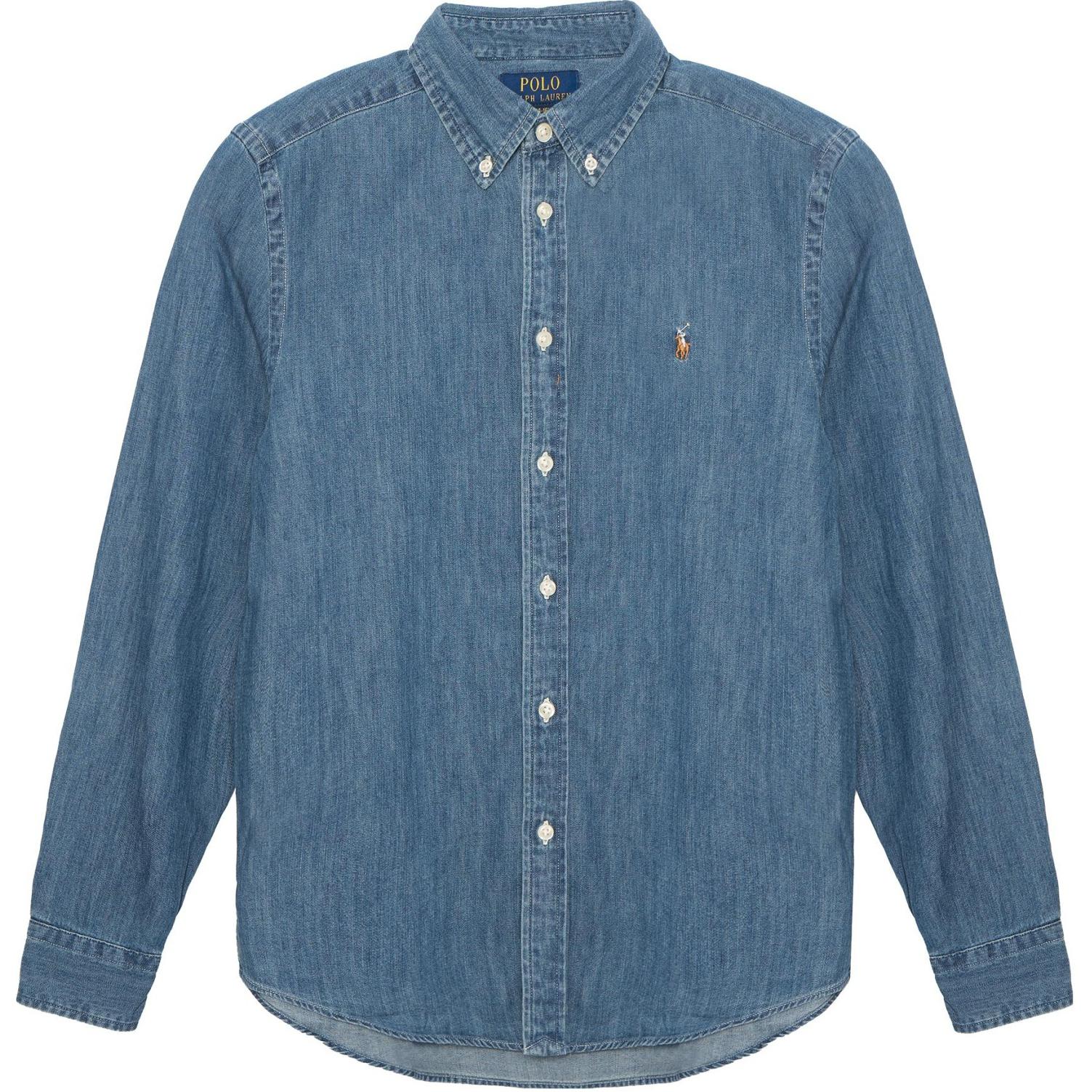 картинка Polo Ralph Lauren Однотонная рубашка весна осень Kids' Blue от магазина Одежда+