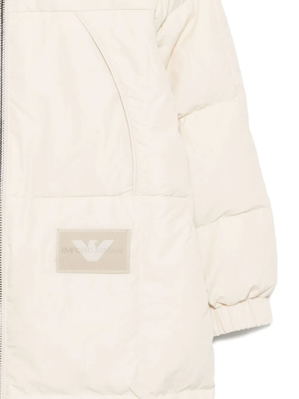 картинка Стеганое пальто с капюшоном Emporio Armani Kids, нейтральный от магазина Одежда+