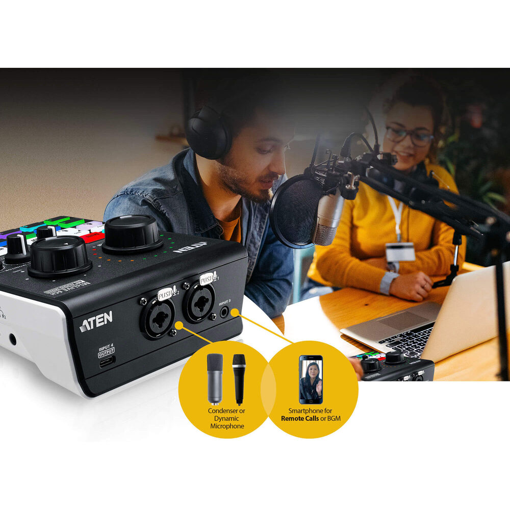 картинка ATEN UC8000 MicLIVE Podcast AI Audio Mixer от магазина Одежда+