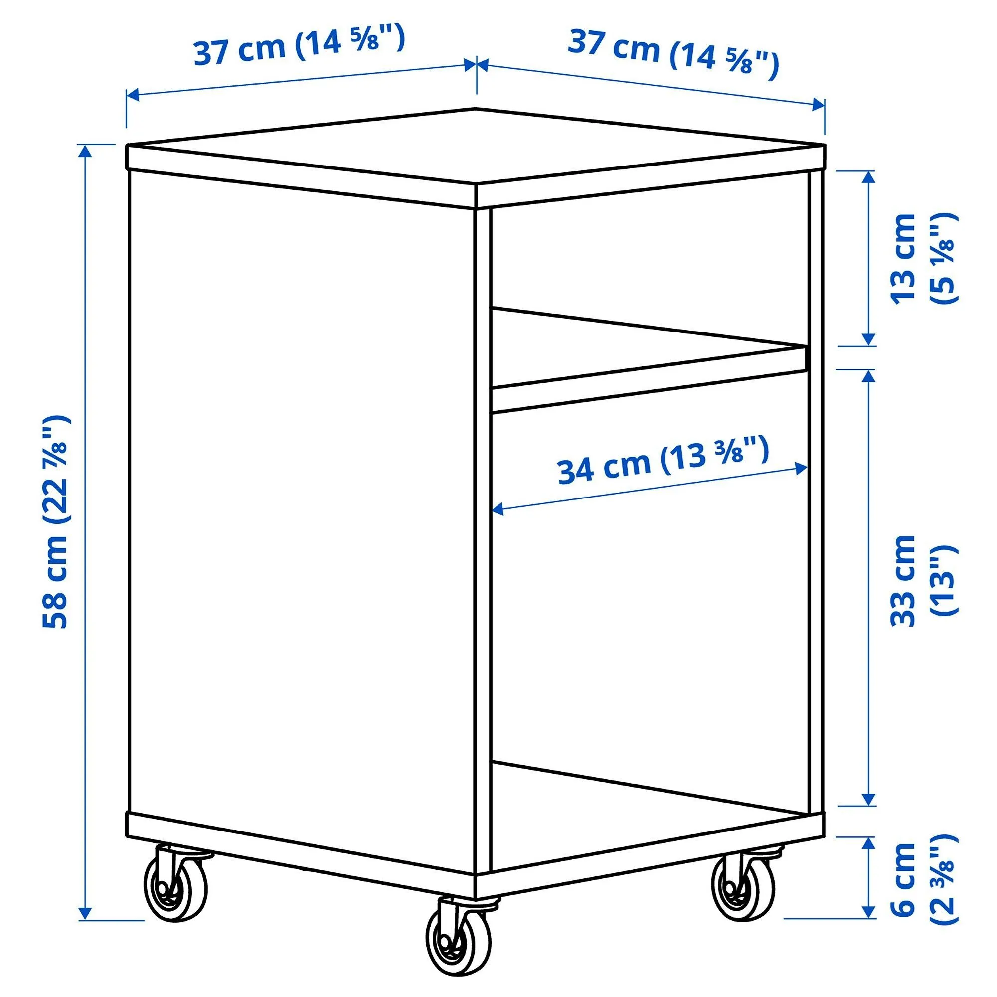 картинка Прикроватная тумба IKEA VIHALS, 37x37x58 см, белый от магазина Одежда+