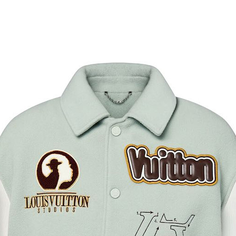 картинка Куртка Louis Vuitton Varsity Leather Blouson, светло-зеленый от магазина Одежда+