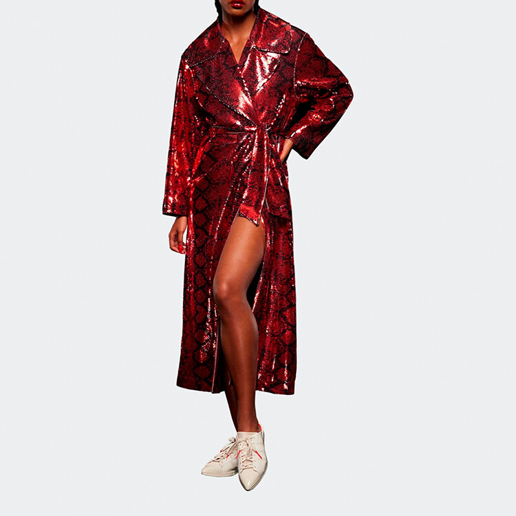 картинка Плащ Adidas Originals Ivy Park x Sequin Duster, красный от магазина Одежда+