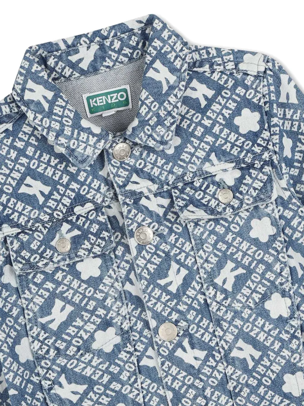 картинка Джинсовая куртка с монограммой Kenzo Kids, синий от магазина Одежда+