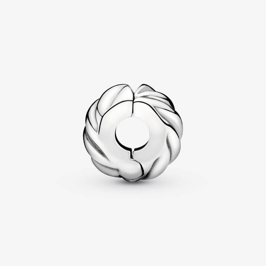 картинка Шарм-клипса Pandora Moments Polished Feathered, серебро от магазина Одежда+
