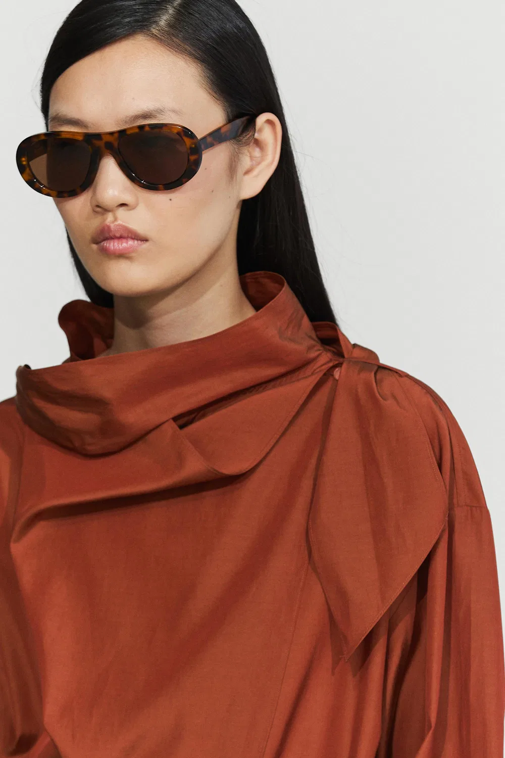 картинка Блузка Massimo Dutti, с завязками, copper от магазина Одежда+