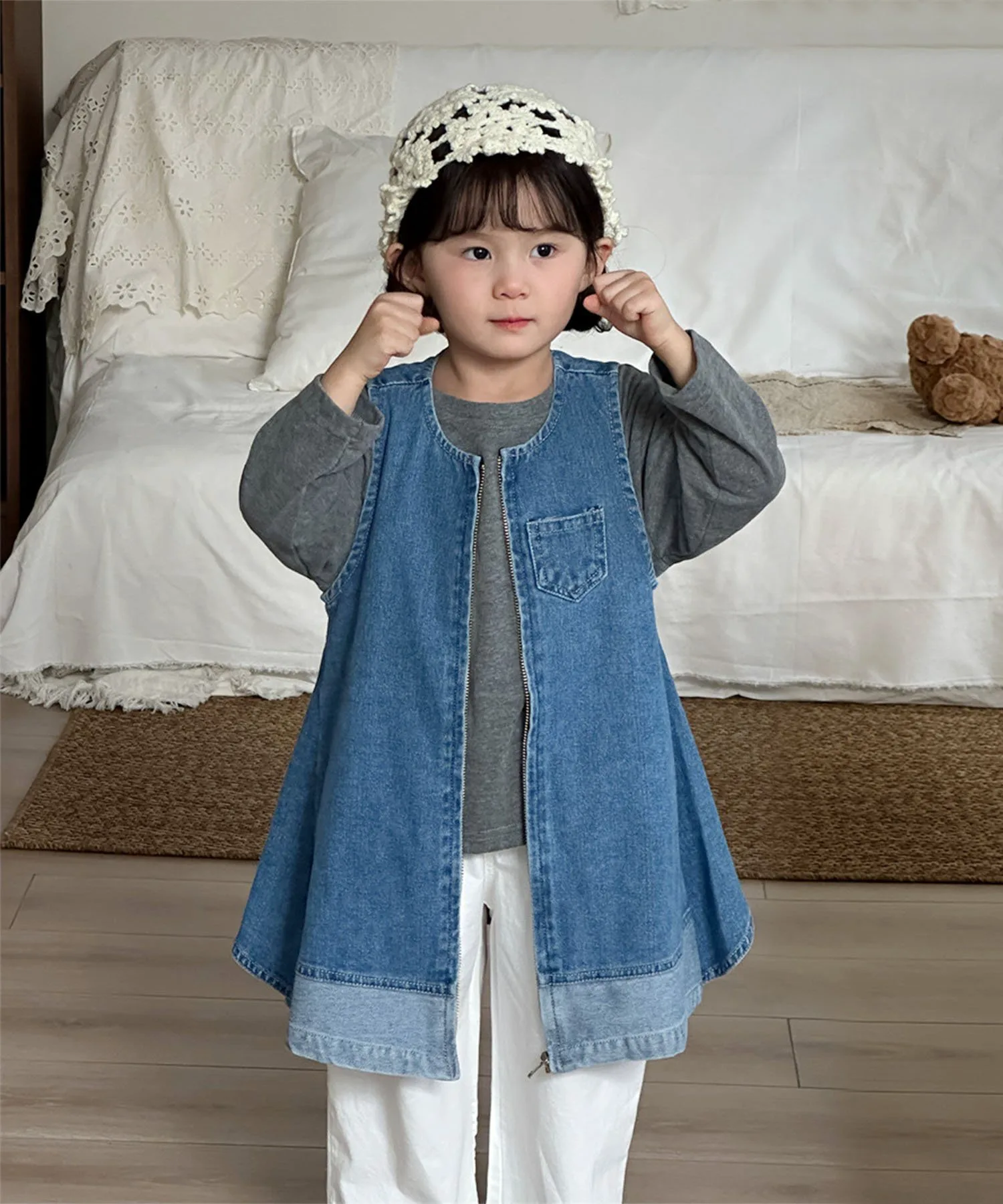 картинка Детское джинсовое платье на молнии Aimoha Kids, Navy от магазина Одежда+