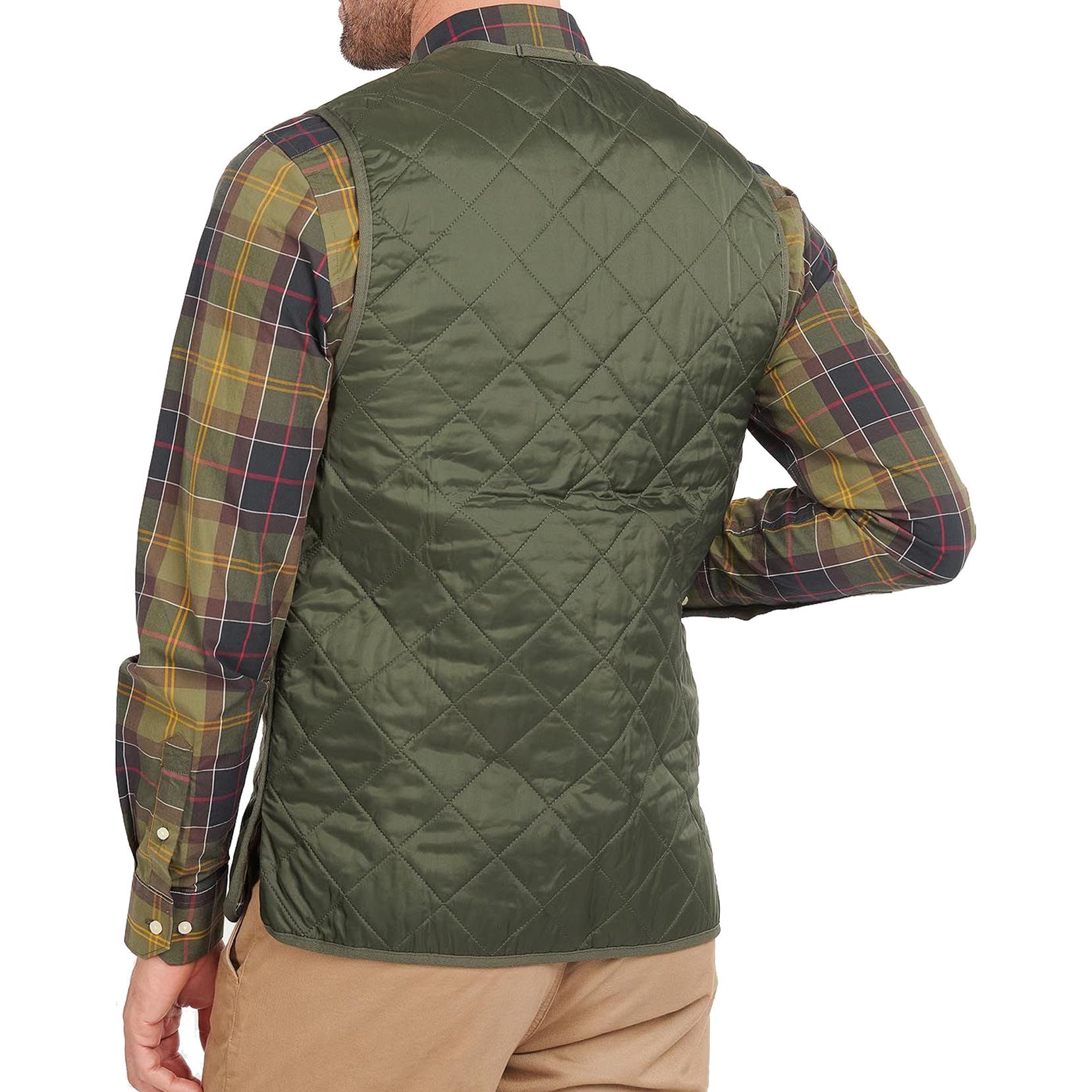 картинка Реверсивная клетчатая стеганая жилетка с молнией BARBOUR, зеленый от магазина Одежда+