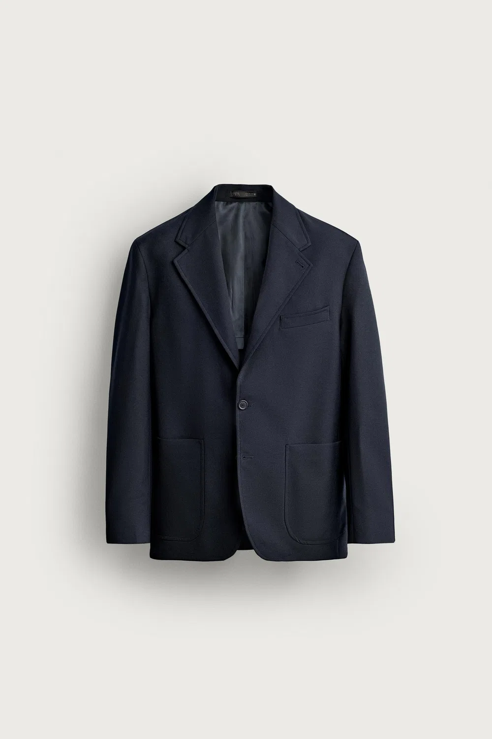 картинка Блейзер свободного кроя, 100% шерсть. ZARA, Dark navy от магазина Одежда+