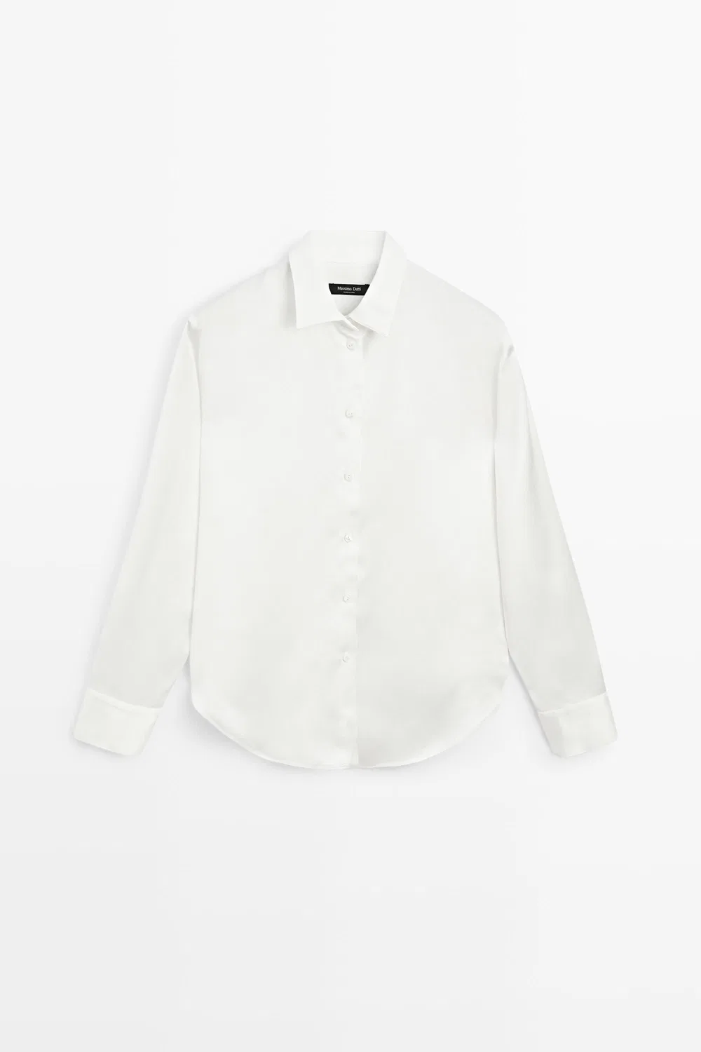 картинка Рубашка Massimo Dutti, атласная, струящаяся, белый от магазина Одежда+