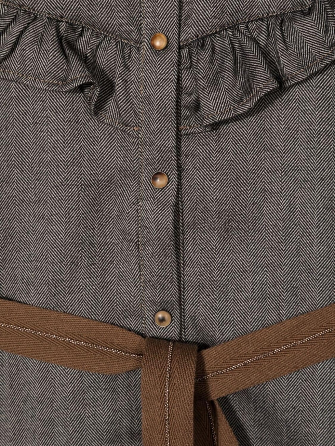 картинка Brunello Cucinelli Kids джинсовое платье с оборками, черный от магазина Одежда+