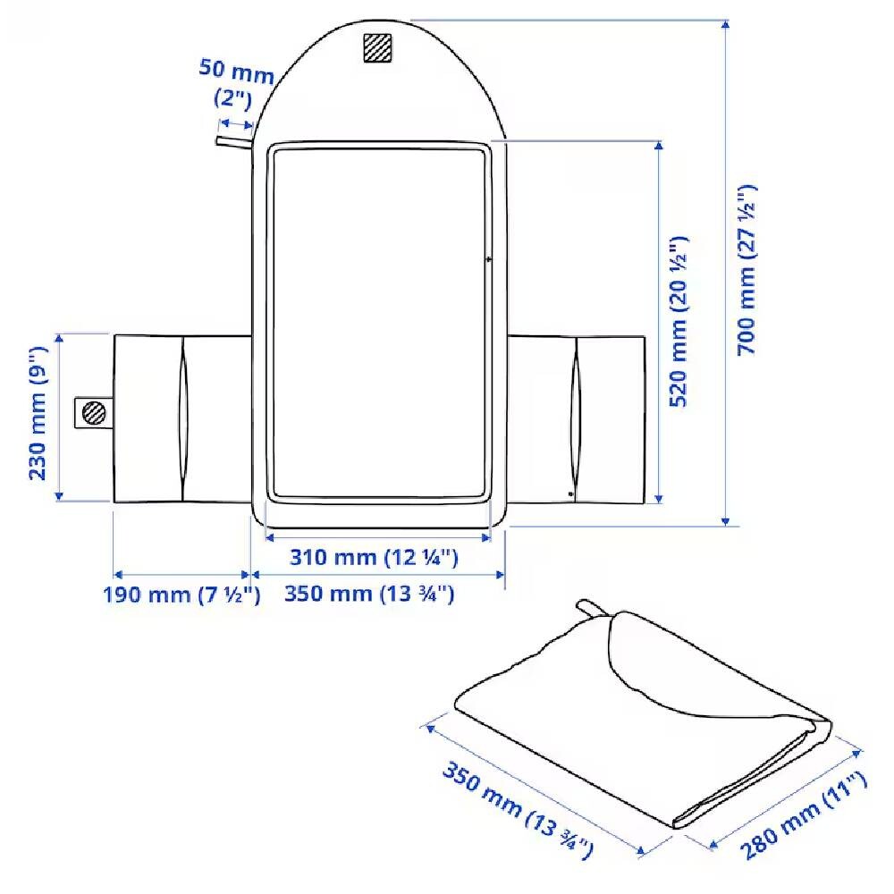 картинка Коврик для пеленания Ikea Gronfink, 70x35 см, зеленый от магазина Одежда+