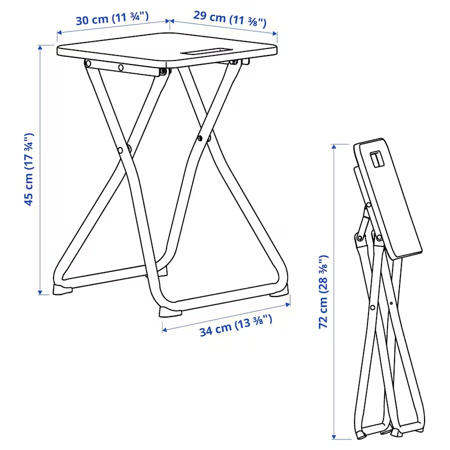 картинка Табурет Ikea Gunde Folding, черный от магазина Одежда+