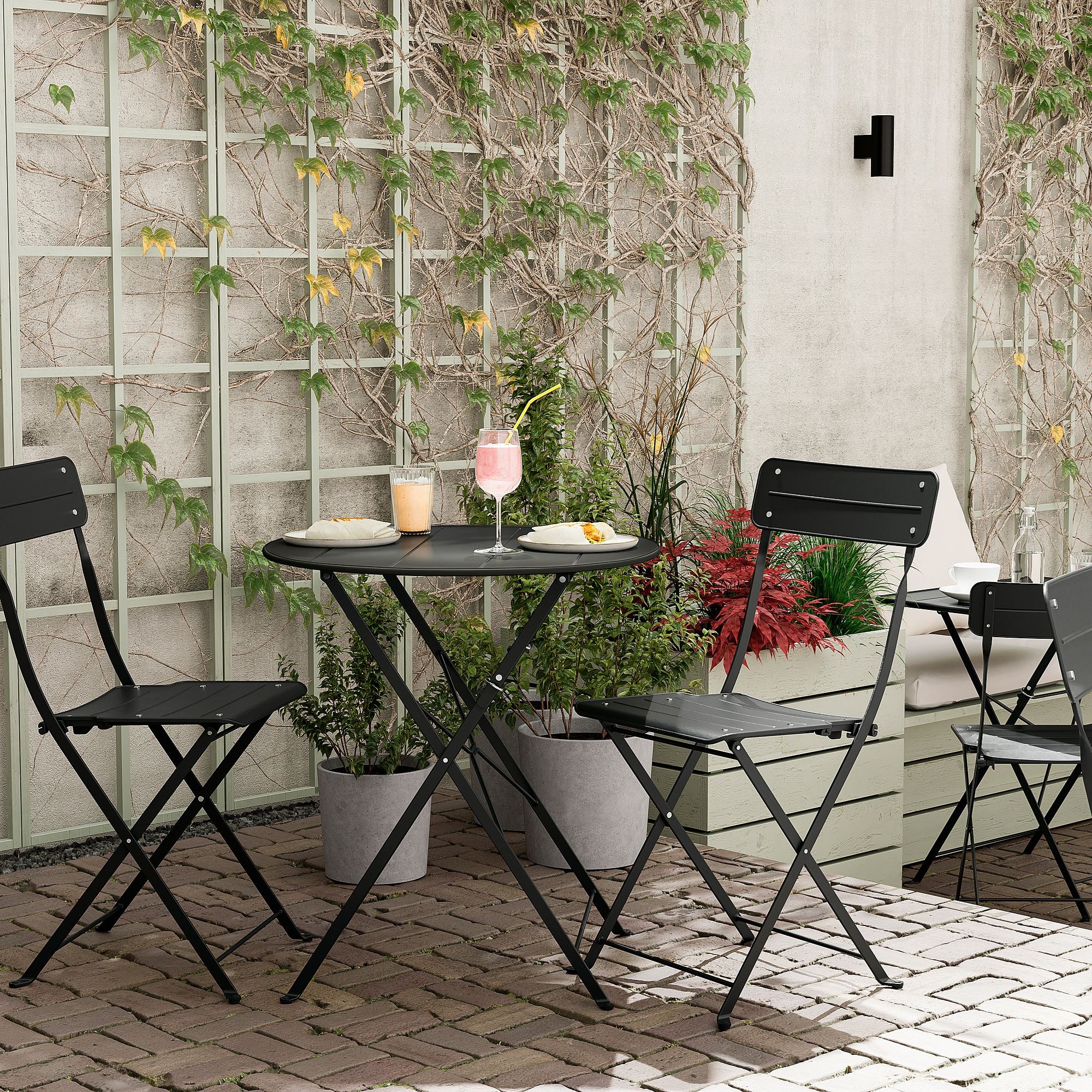 картинка Складной стол SUNDSÖ IKEA, 65x65, черный от магазина Одежда+