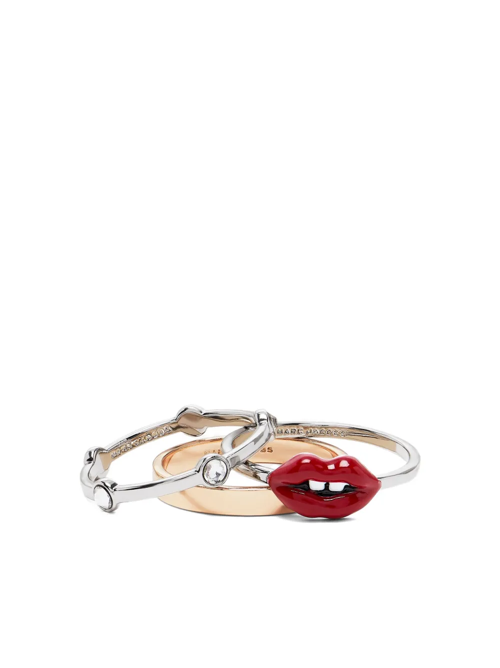 картинка Комплект из трех колец Marc Jacobs, серебристый от магазина Одежда+