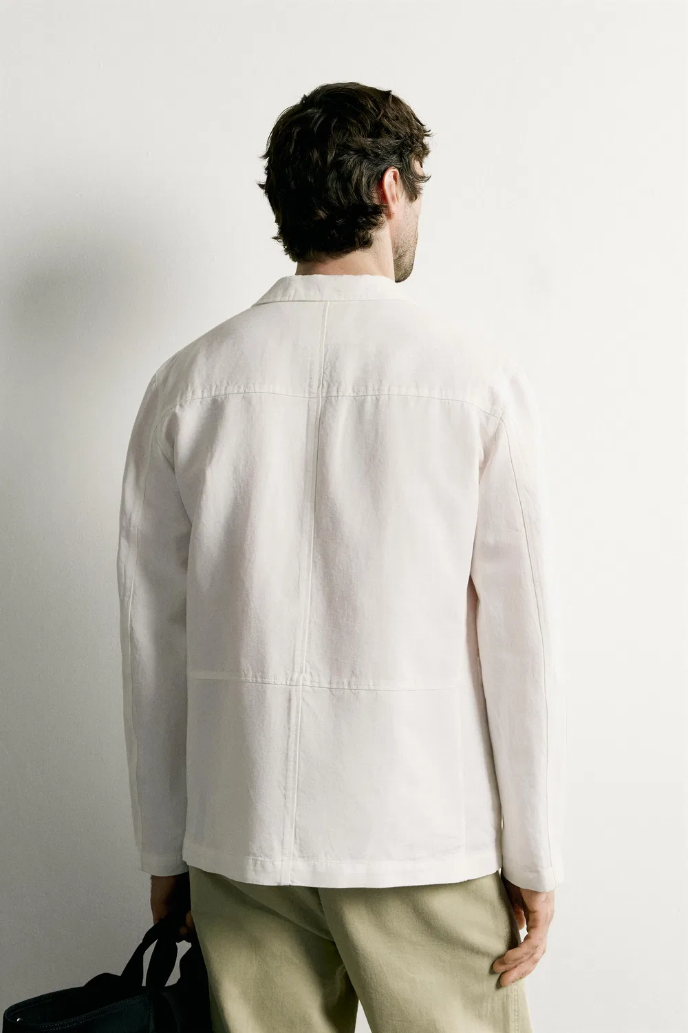 картинка Рубашка-куртка стандартного кроя с карманами ZARA, White от магазина Одежда+