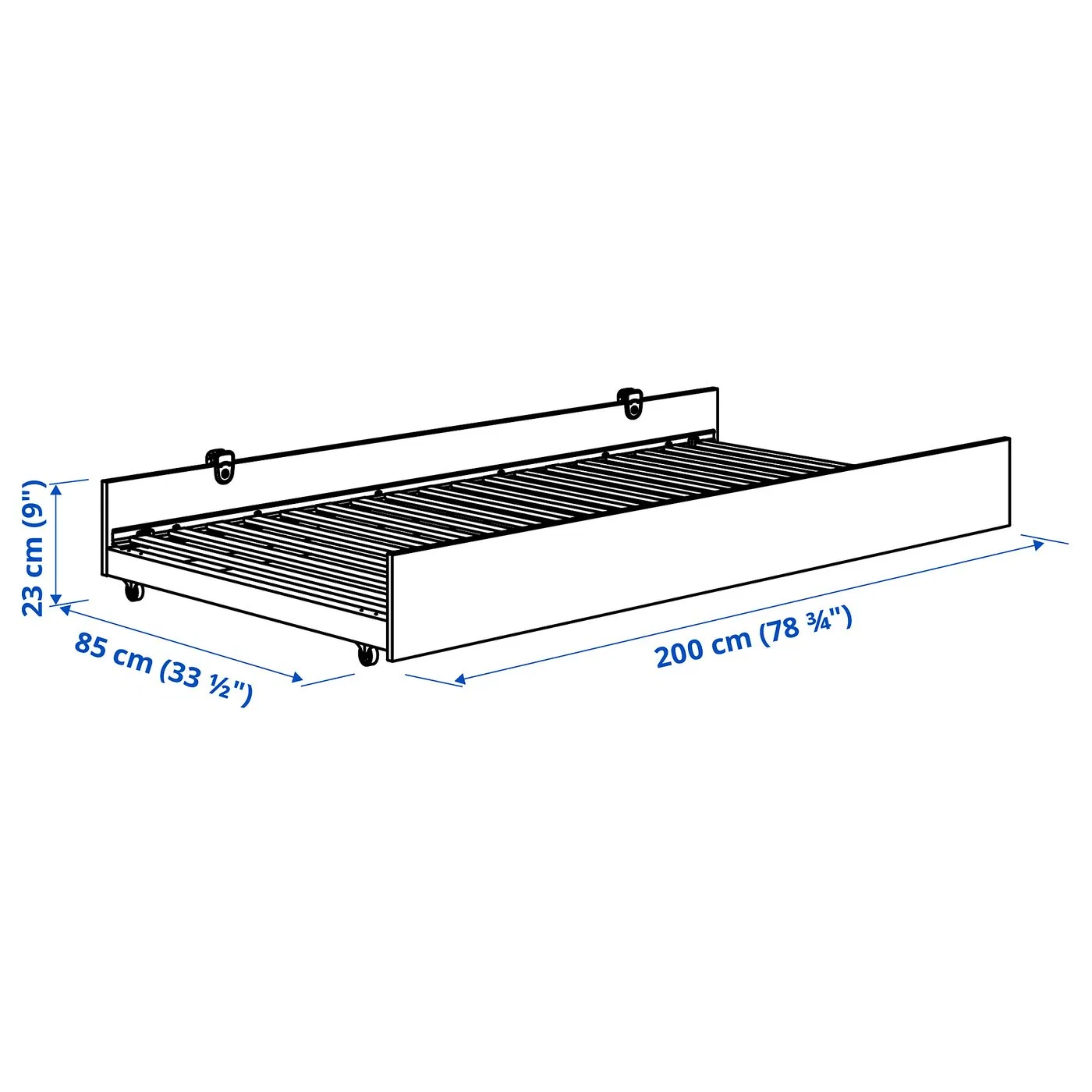 картинка Выдвижная кровать IKEA VIHALS, 80x200 см, белый от магазина Одежда+