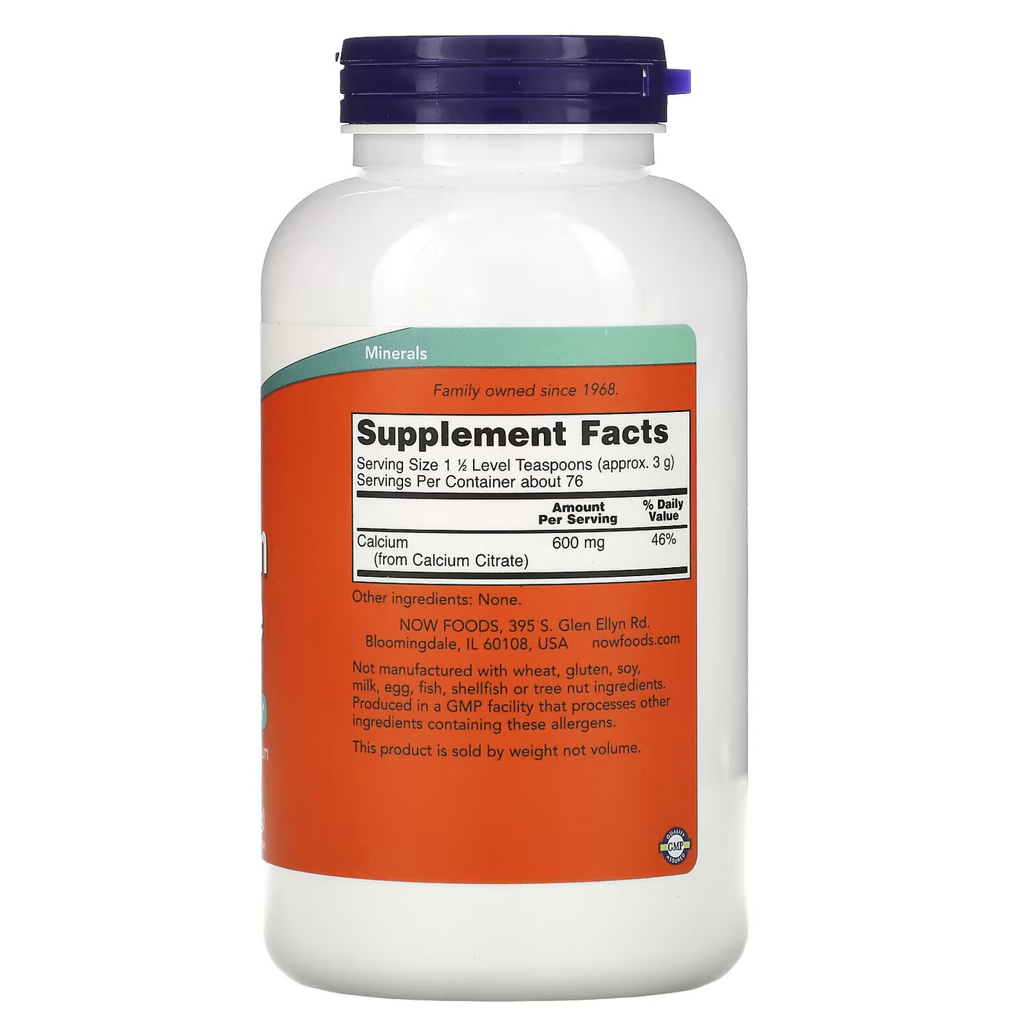 картинка NOW Foods Цитрат Кальция, Чистый Порошок, 227 г от магазина Одежда+