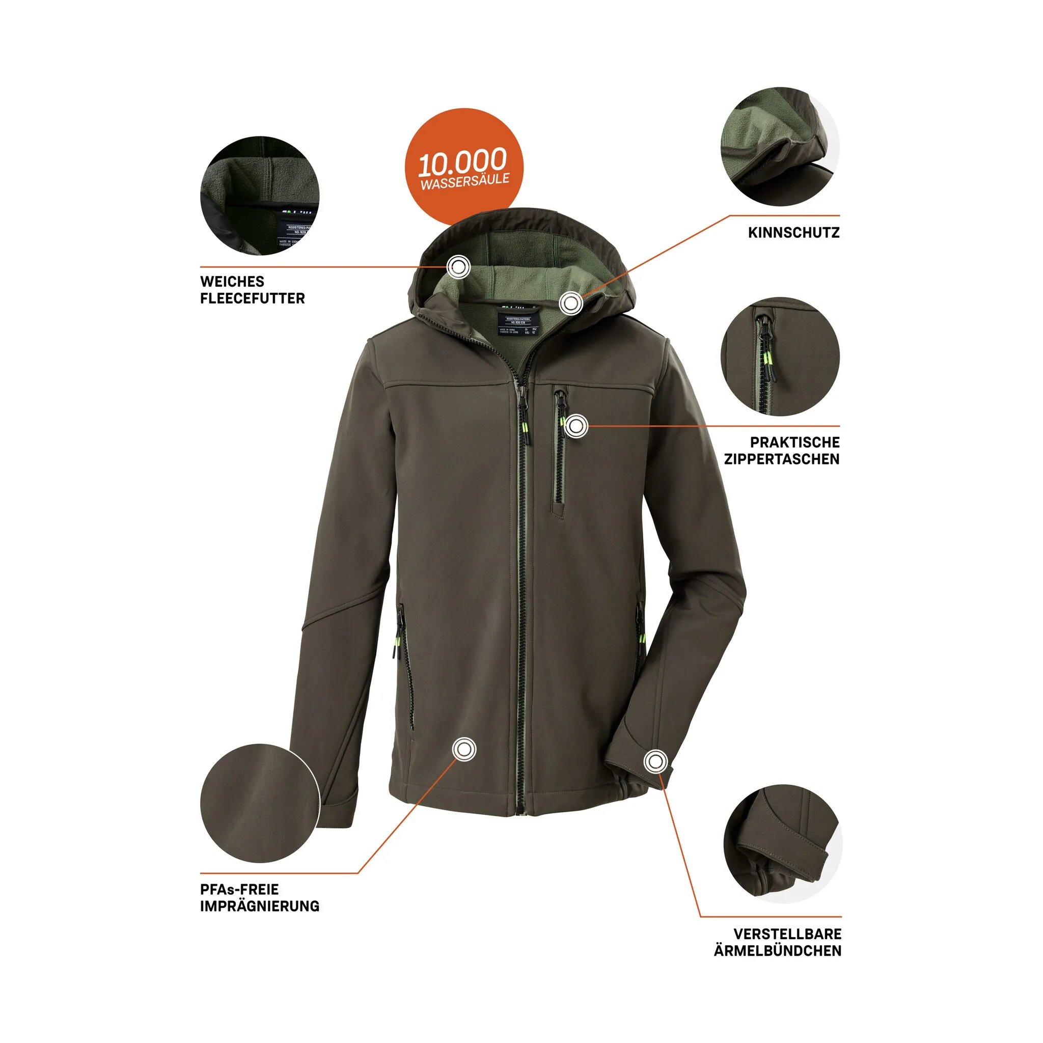 картинка Куртка Killtec Softshell «Куртка Softshell для мальчиков», цвет moosgrün от магазина Одежда+