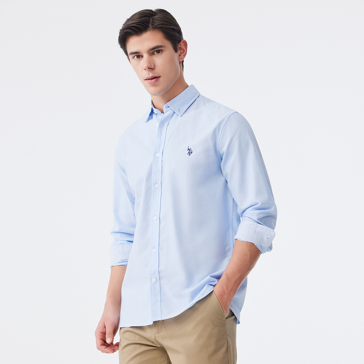 картинка Рубашка мужская U.S. Polo Assn., светло-голубая от магазина Одежда+