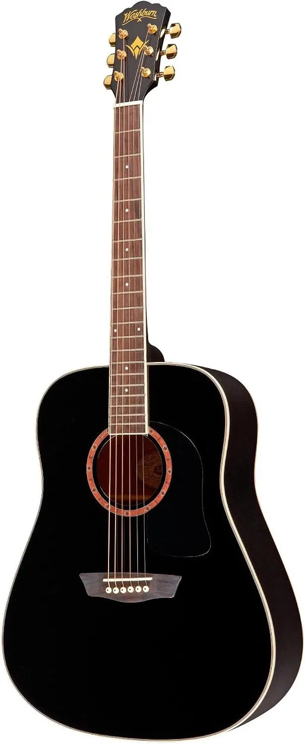 картинка Акустическая гитара, дредноут, Washburn WD100DLBK, Black Gloss от магазина Одежда+