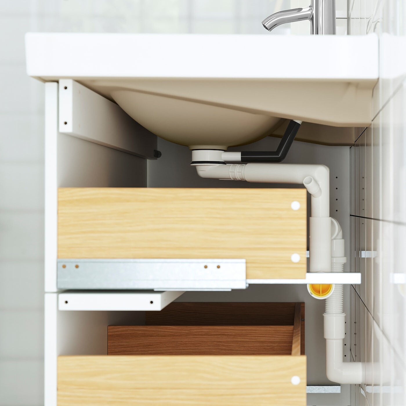 картинка Шкаф для раковины Ikea Havback, 60х48х63 см, белый от магазина Одежда+