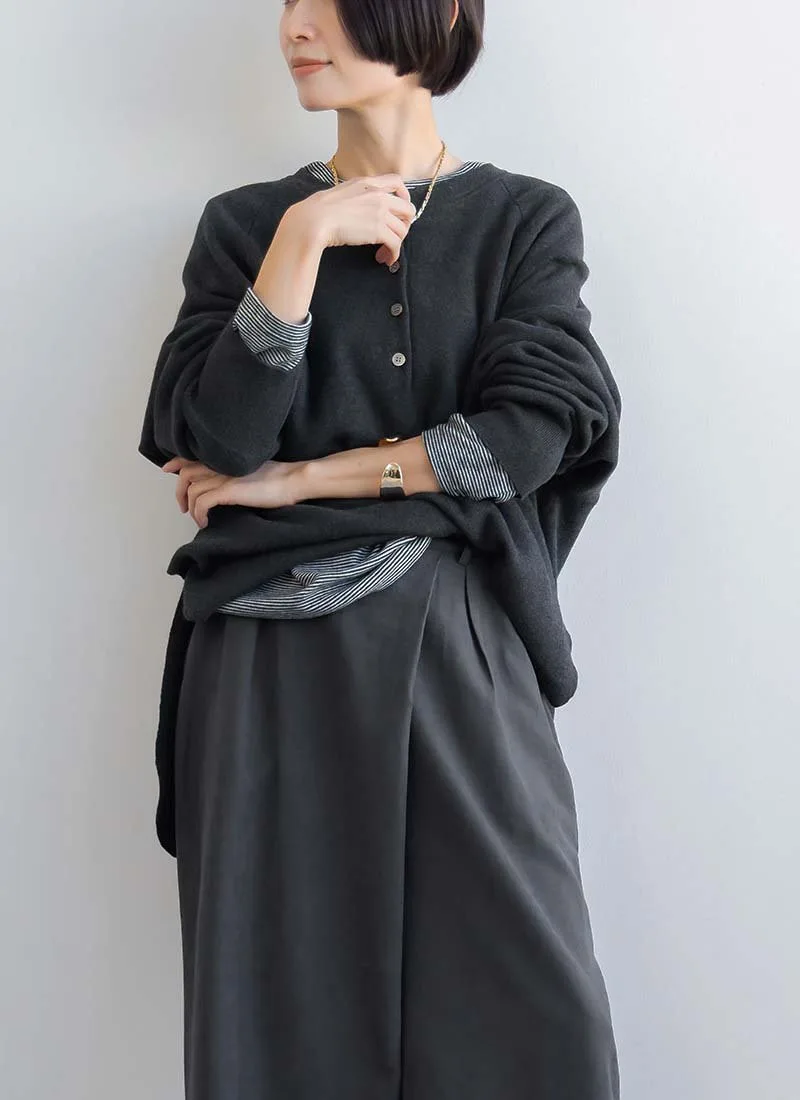 картинка Вязаная рубашка-поло с воротником-стойкой Fashfren, Charcoal от магазина Одежда+