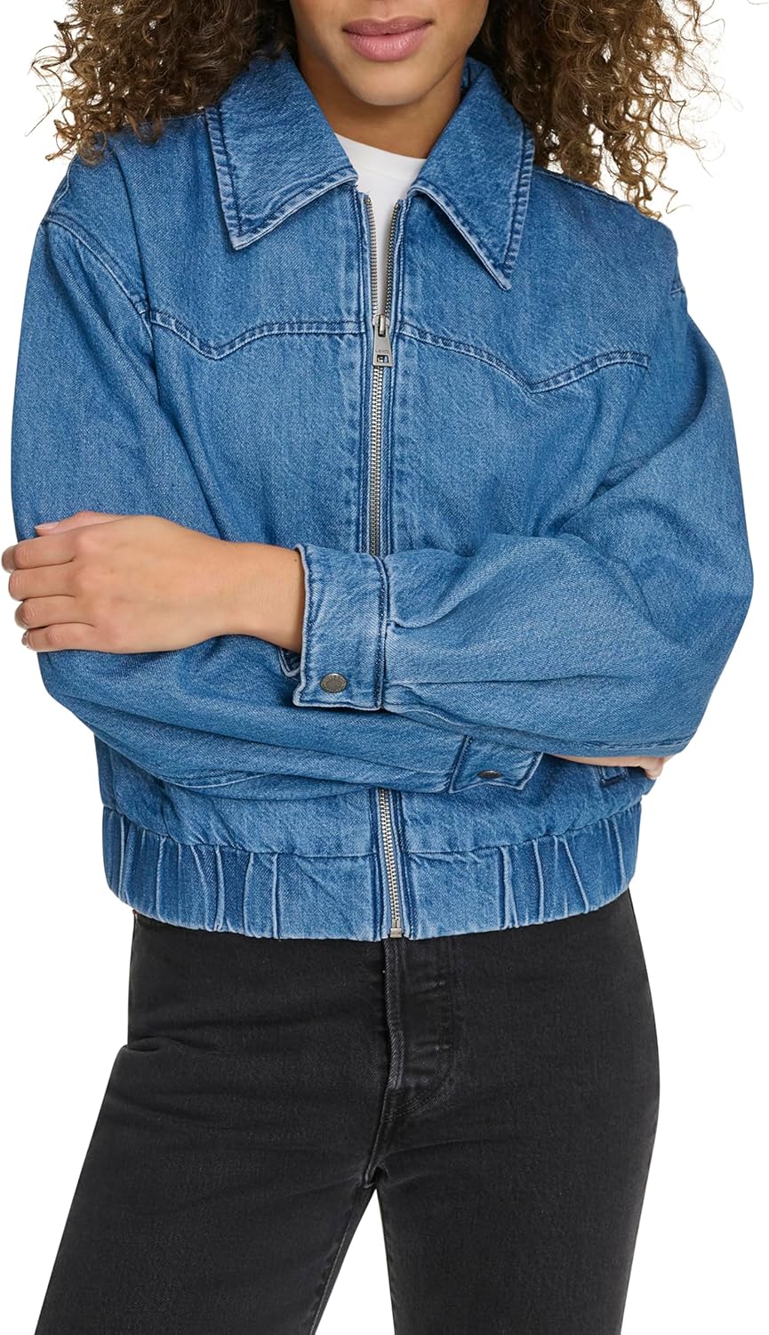 картинка Куртка-бомбер Levi's Western Denim, средне-синий деним от магазина Одежда+