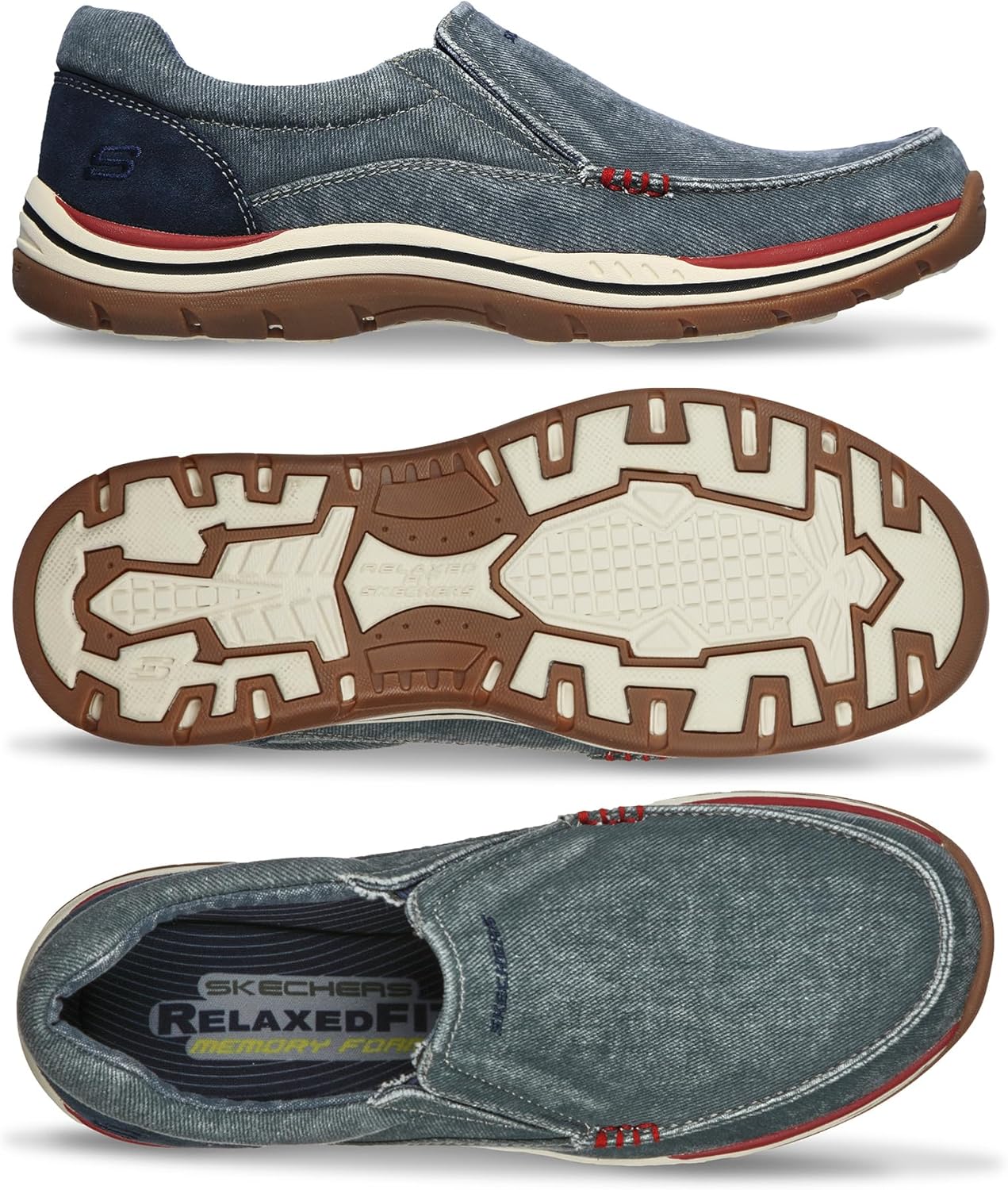 картинка Мужские слипоны Skechers Expected Avillo, темно-синие от магазина Одежда+