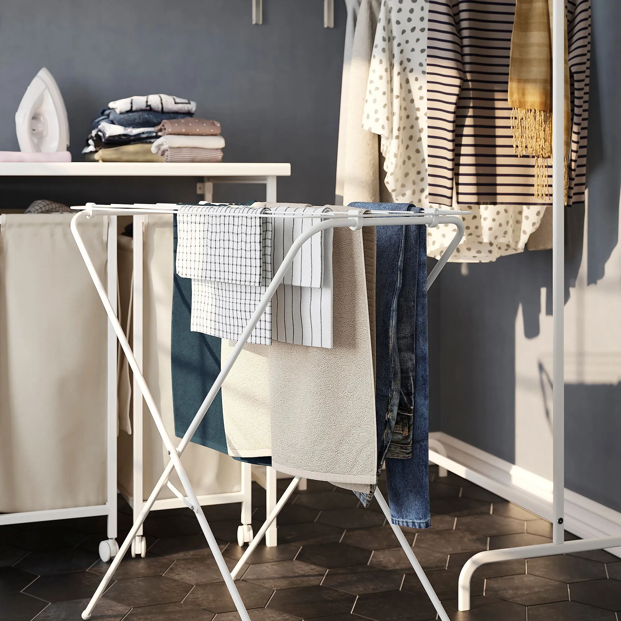 картинка Сушилка для белья, белая, 173x57x103 см, MULIG IKEA от магазина Одежда+