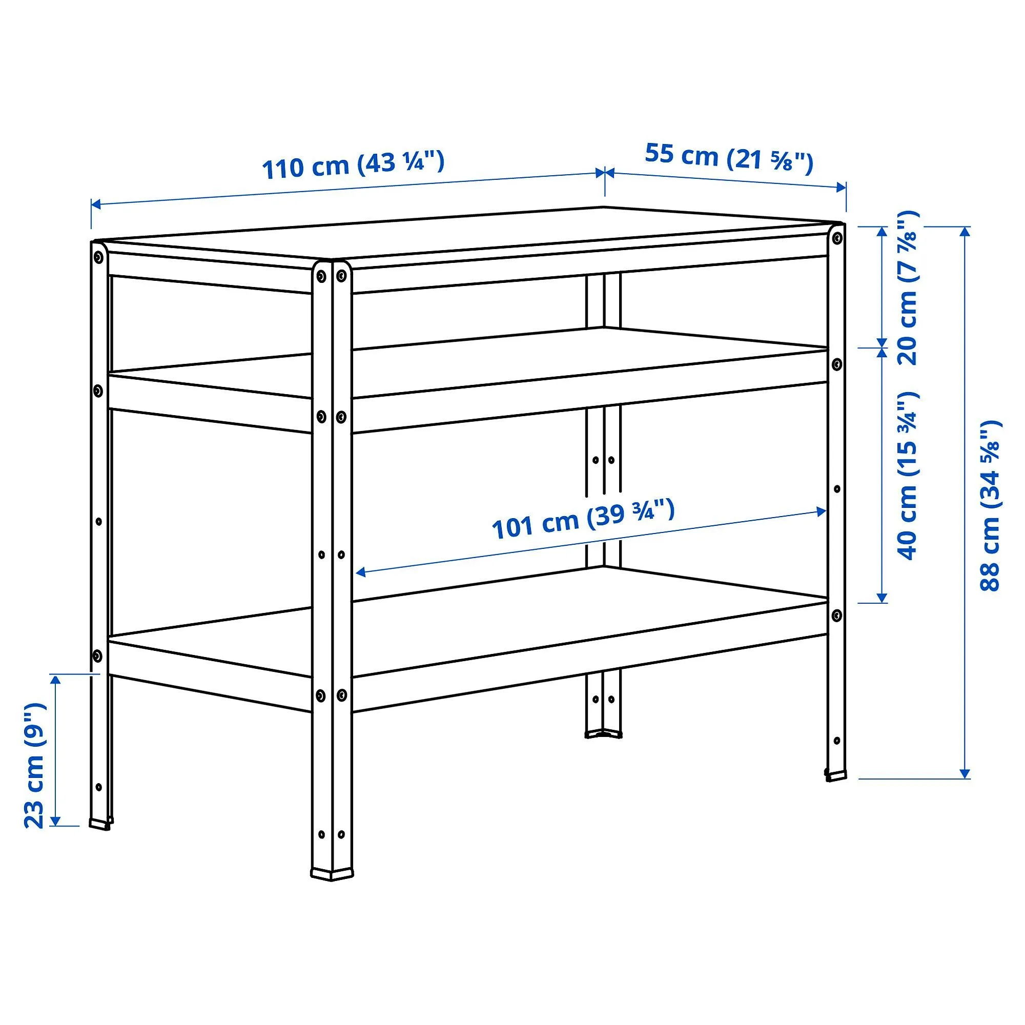 картинка Верстак, черный, 110x55 см, BROR IKEA от магазина Одежда+