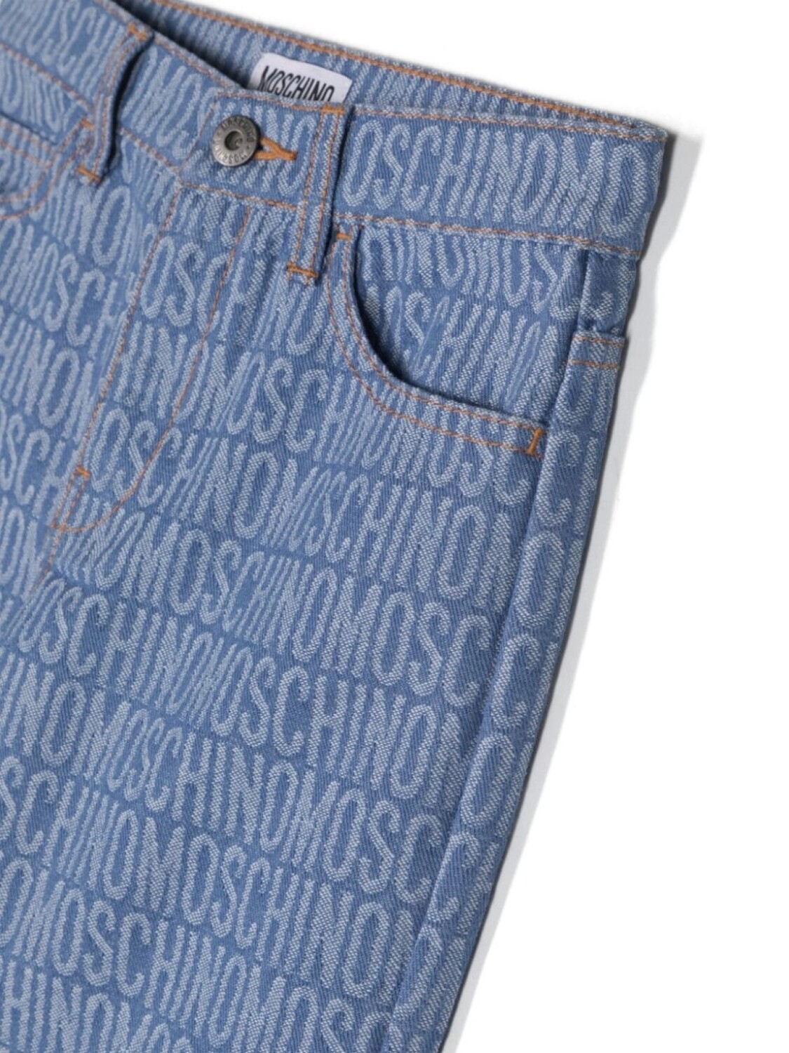 картинка Moschino Kids прямые джинсы с монограммой, синий от магазина Одежда+