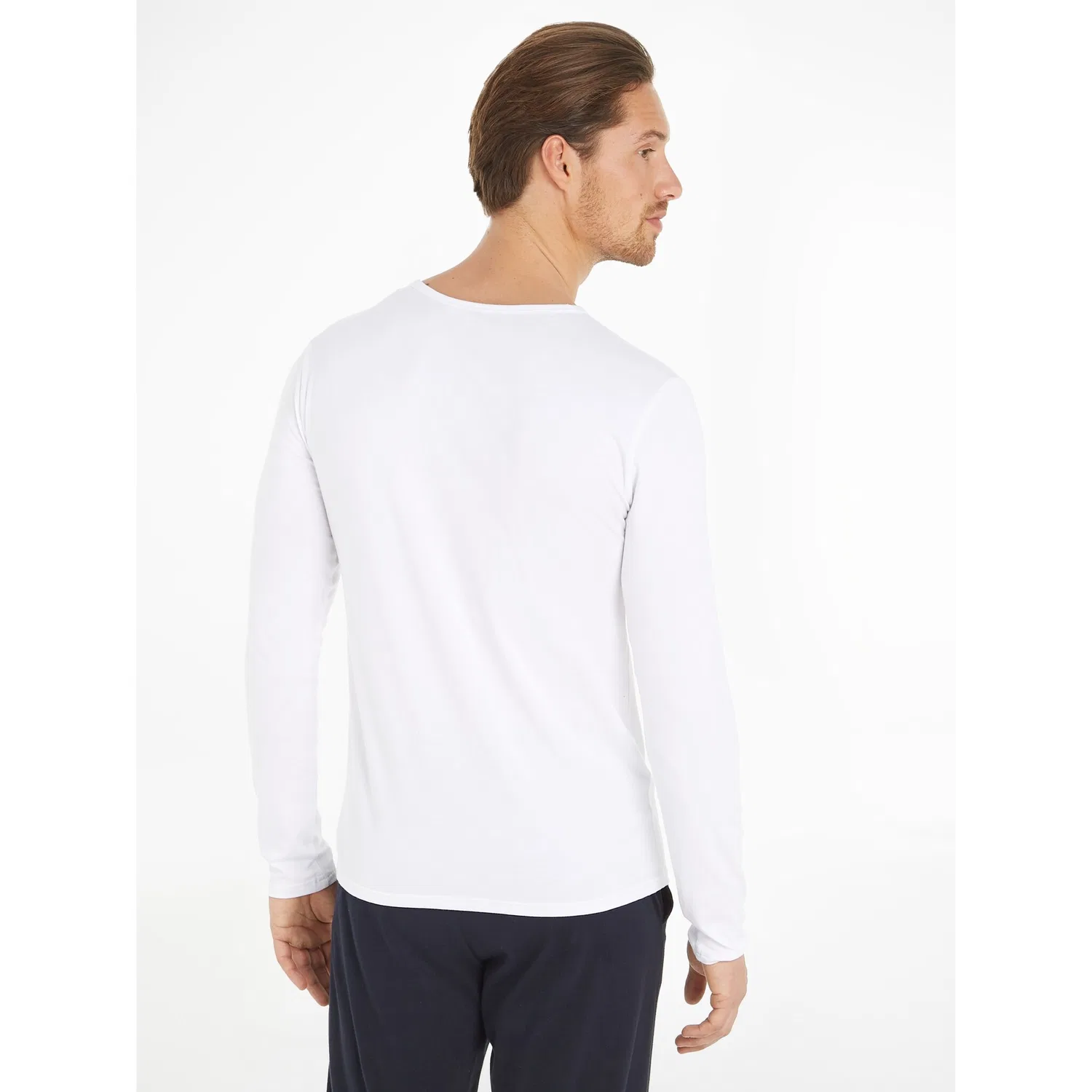 картинка Мужская хлопковая футболка с длинным рукавом Tommy Hilfiger Underwear, White от магазина Одежда+