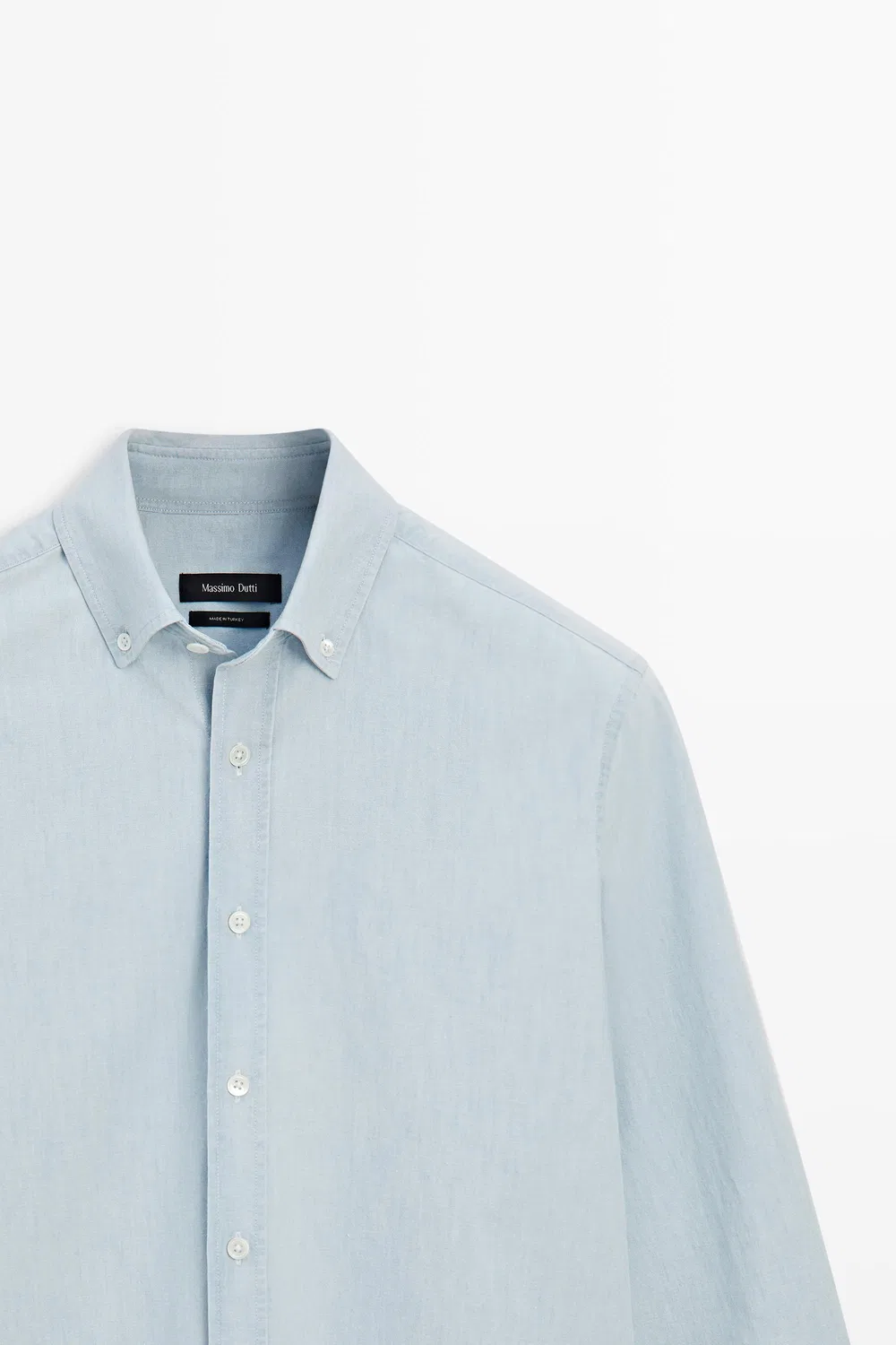 картинка Рубашка Massimo Dutti 100% Cotton Denim, небесно-голубой от магазина Одежда+