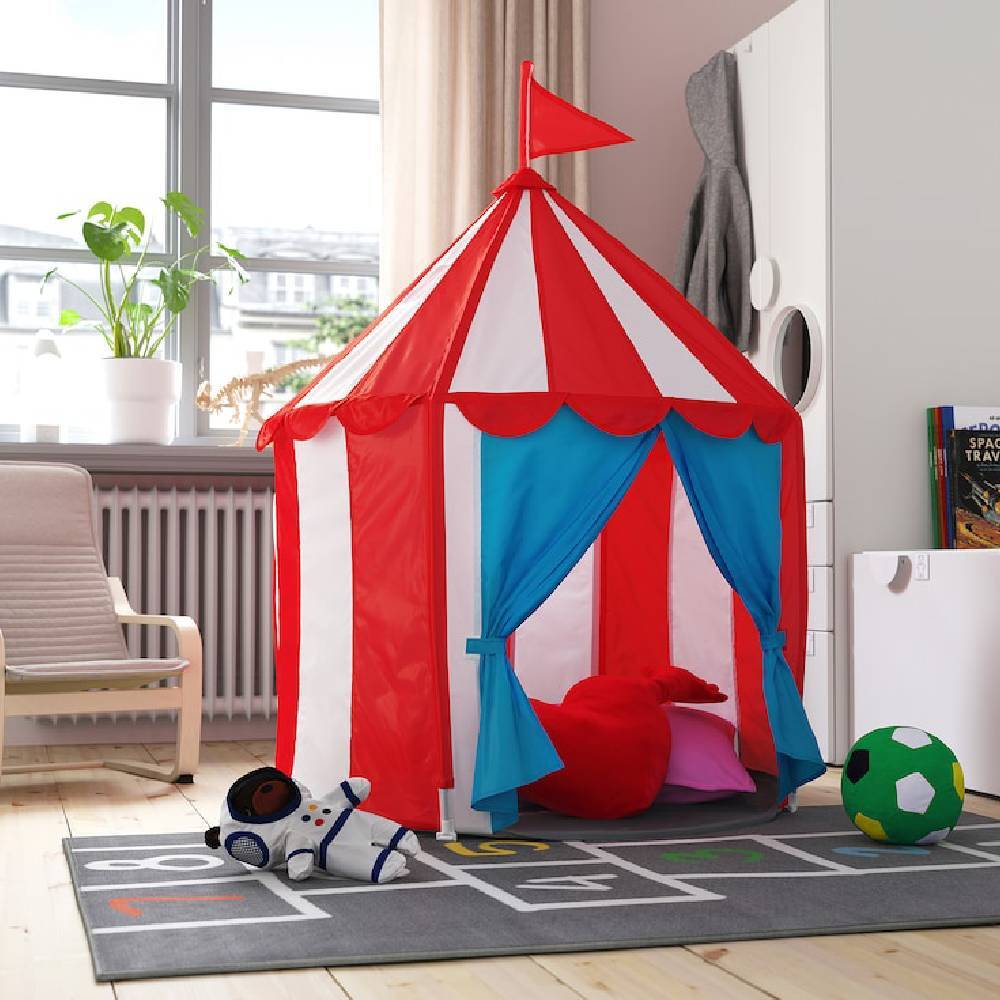 картинка Палатка детская Ikea Cirkustalt, красный/синий/белый от магазина Одежда+