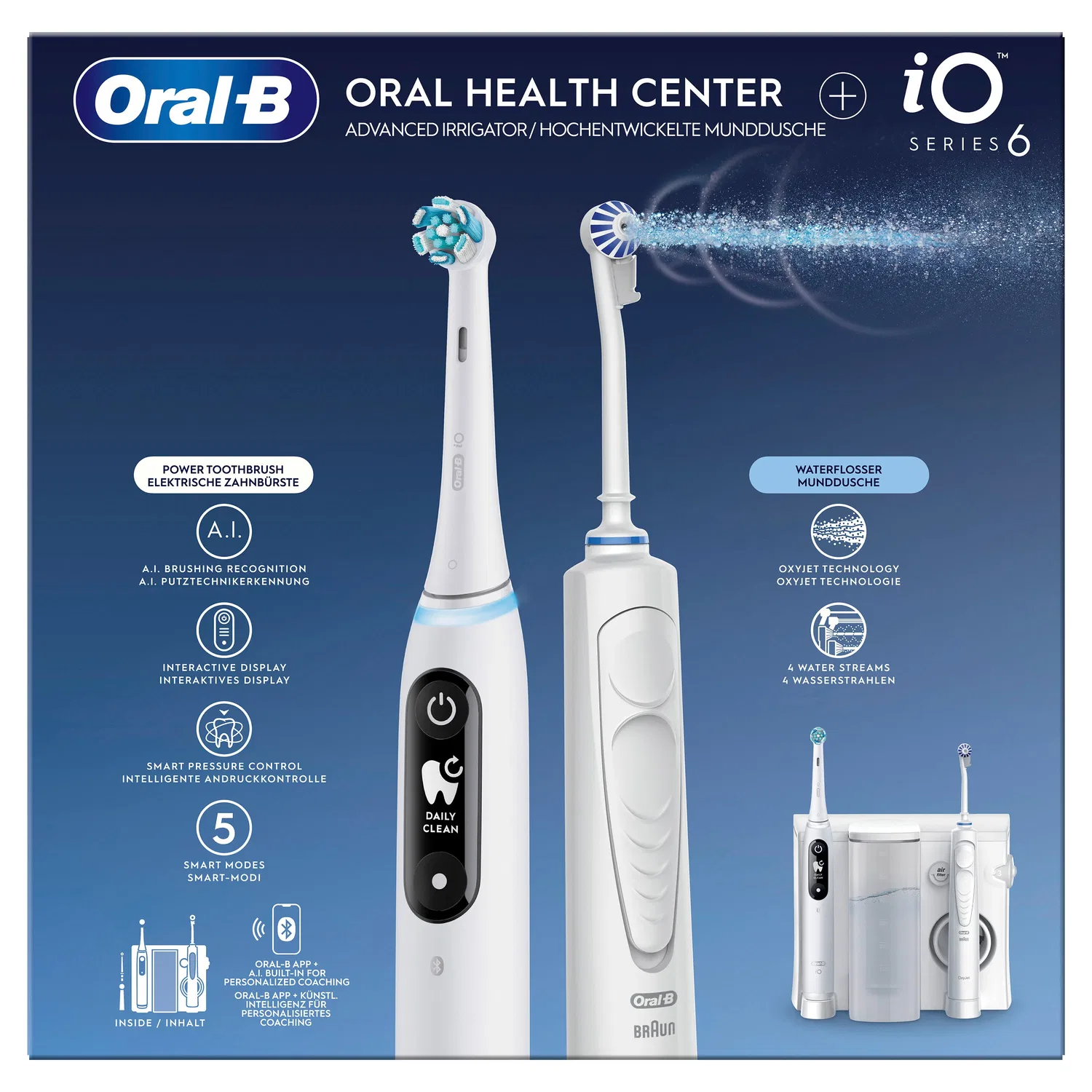 картинка Ирригатор OxyJet + iO 6, Oral-B, белый от магазина Одежда+