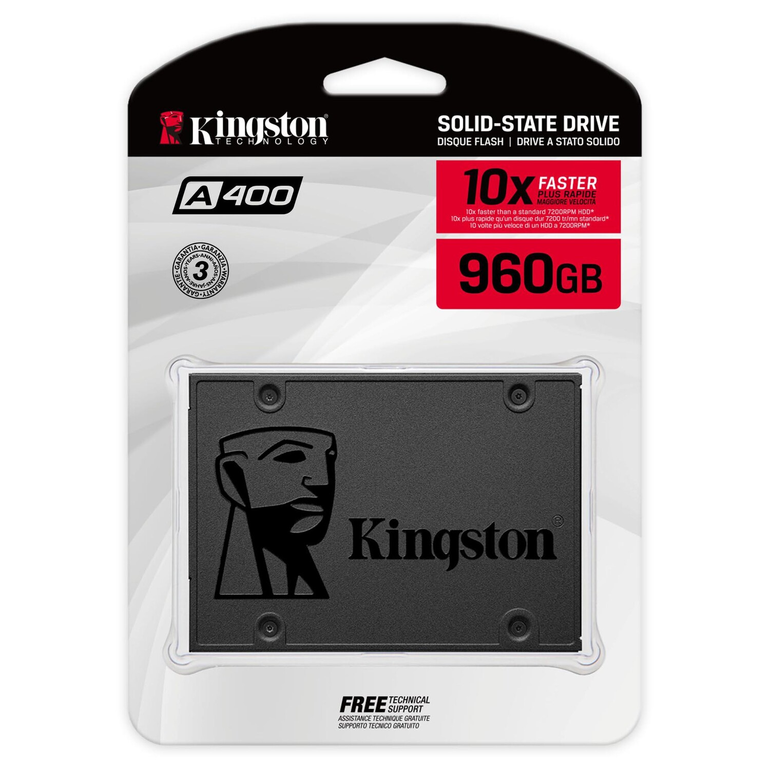 картинка Внутренний твердотельный накопитель Kingston A400, SA400S37/960G, 960Гб, 2,5" от магазина Одежда+