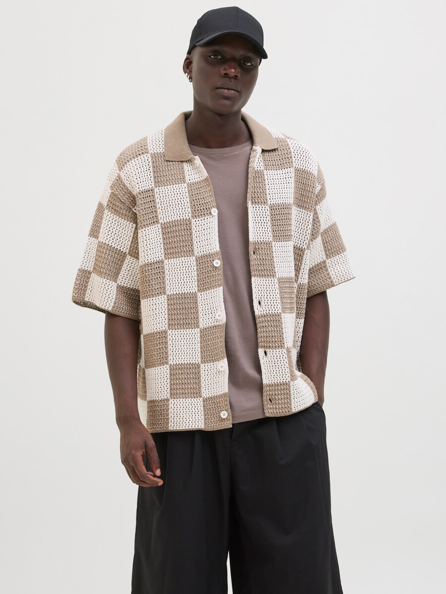 картинка Вязаный кардиган JACK & JONES Jcoathletico, цвет Camel/Dark beige от магазина Одежда+
